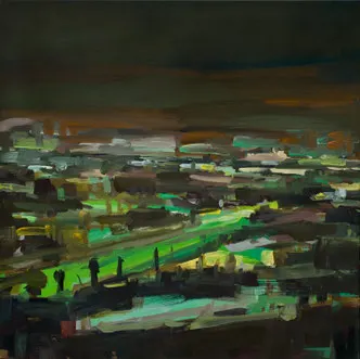 2009 Figueroa Street Öl auf Nessel 100 x 100 cm