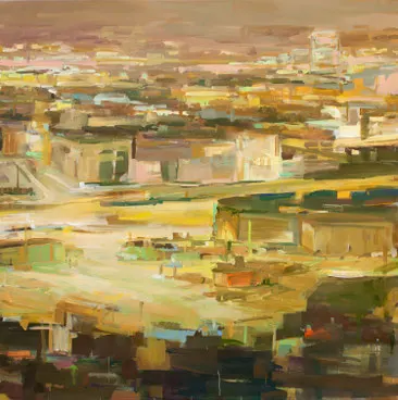 Figueroa Street 2009 Öl auf Segeltuch 190 x 190 cm