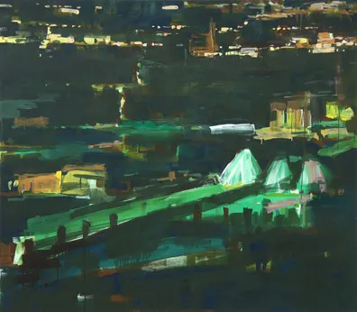 2009 Figueroa Street Öl auf Segeltuch 140 x 160 cm
