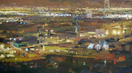 2009 Figueroa Street Öl auf Leinwand 148 x 263  cm