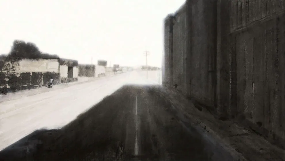Mount Elliot Street 2012 Tempera auf Segeltuch 170 x 300 cm