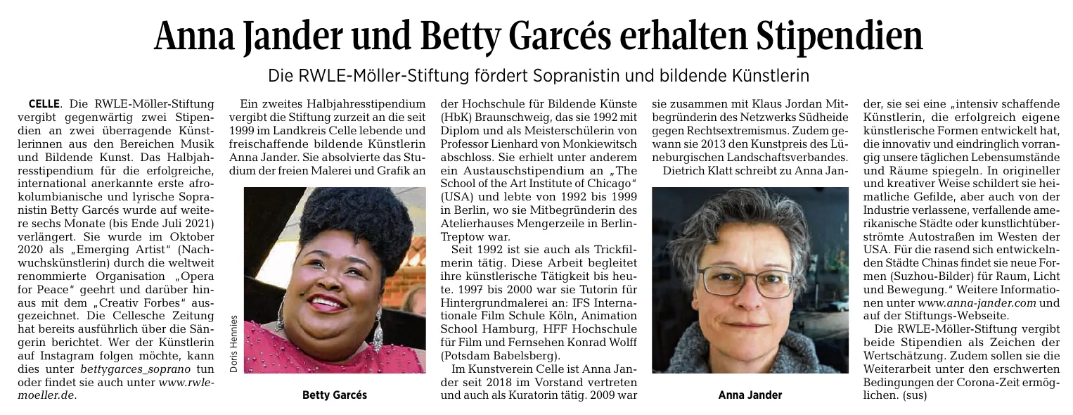 RWLE Möller Stipendium geht an Anna Jander